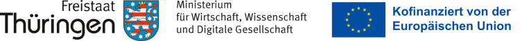 Die Förderer: EU & Thüringer Ministerium für Wirtschaft, Wissenschaft und Digitale Gesellschaft