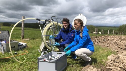 Groundwater-sampling at the Hainich sampling site 2019